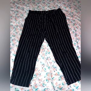 Ambiance Apparel 2X Black and White Striped Pants